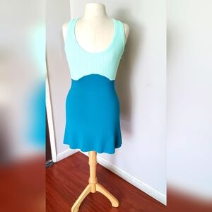 Zara Womans  Knit mini Dress Size,S ( Heavy Knit Dress) in color Green/blue